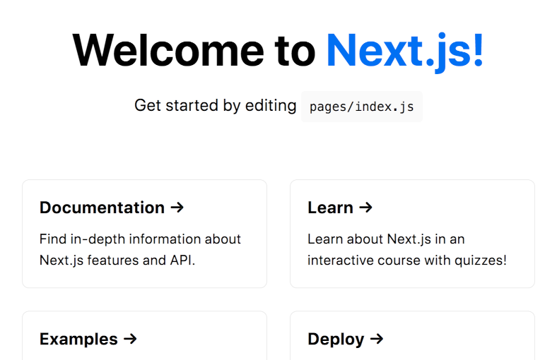 NextJS Welcome Page